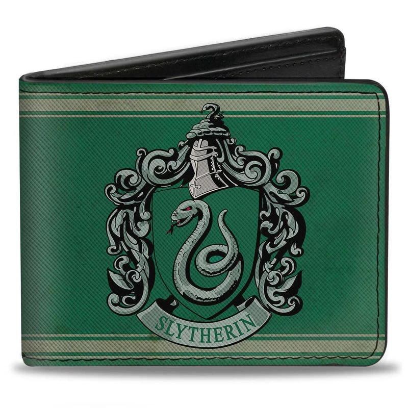 Harry Potter Slytherin Crest Logo Adult Bi-Fold Wallet 1 Harry Potter Slytherin Crest Logo Adult Bi-Fold Wallet