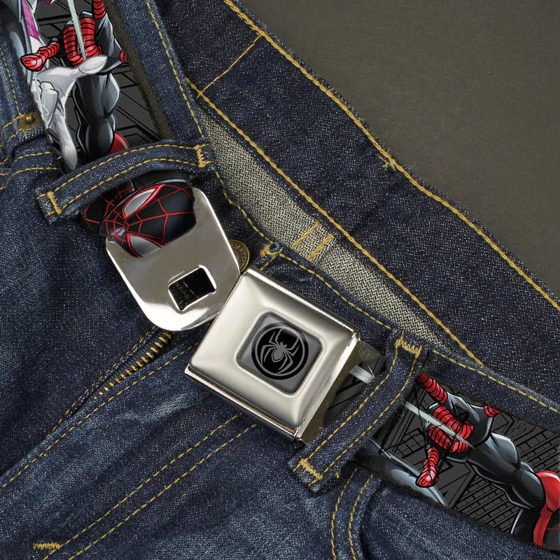 Marvel Spider-Man 6 Spider Action Poses Full Color Seatbelt Belt 2 Marvel Spider-Man 6 Spider Action Poses Full Color Seatbelt Belt - Image 2