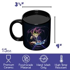 YU-GI-OH Yugi And Dark Magician Girl 15 Oz. Heat Change Ceramic Coffee Mug -Anime Peripherals yugioh 2 infographic measurements jpeg