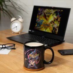 YU-GI-OH Yugi And Dark Magician Girl 15 Oz. Heat Change Ceramic Coffee Mug -Anime Peripherals yugioh 2 lifestyle on desk jpeg